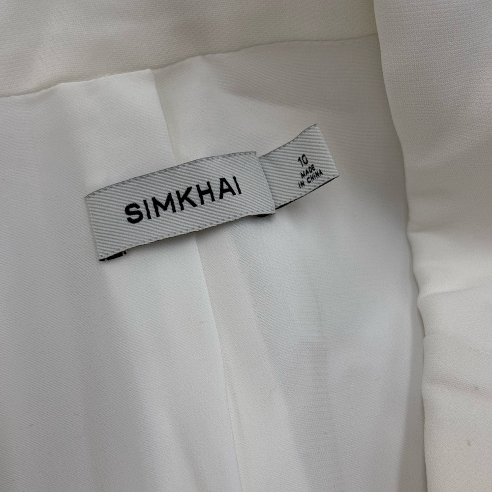 🆕 SIMKHAI 🧿 NWOT Helena Combo Blazer Dress, Pleated Skirt, White - Sz US 10 - Picture 14 of 17